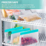 VKTECH 10Pcs PEVA Food Storage Bag Containers Reusable Freezer Bag Leakproof Top Ziplock Silicone Bags Kitchen Organizer Pouch