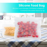 VKTECH 10Pcs PEVA Food Storage Bag Containers Reusable Freezer Bag Leakproof Top Ziplock Silicone Bags Kitchen Organizer Pouch